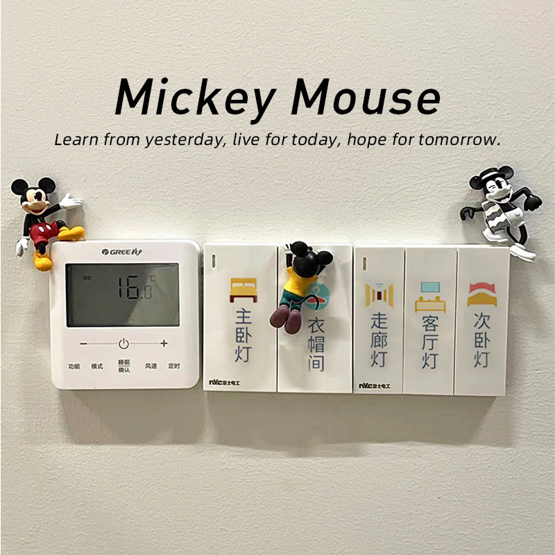 米奇灯开关装饰墙贴开关贴纸标识可视门铃电话边框装饰立体小摆件