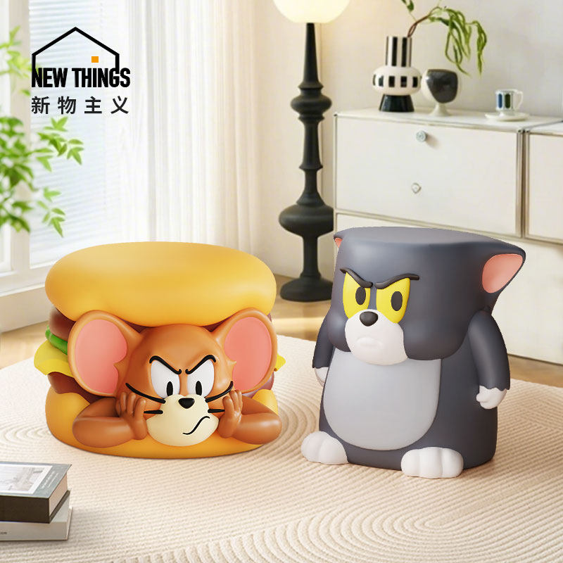 创意猫和老鼠穿鞋凳汉堡杰瑞小凳子家用矮凳客厅沙发凳网红垫脚凳,住宅家具,矮凳,淘宝优惠券,粉丝福利购,淘宝优惠卷