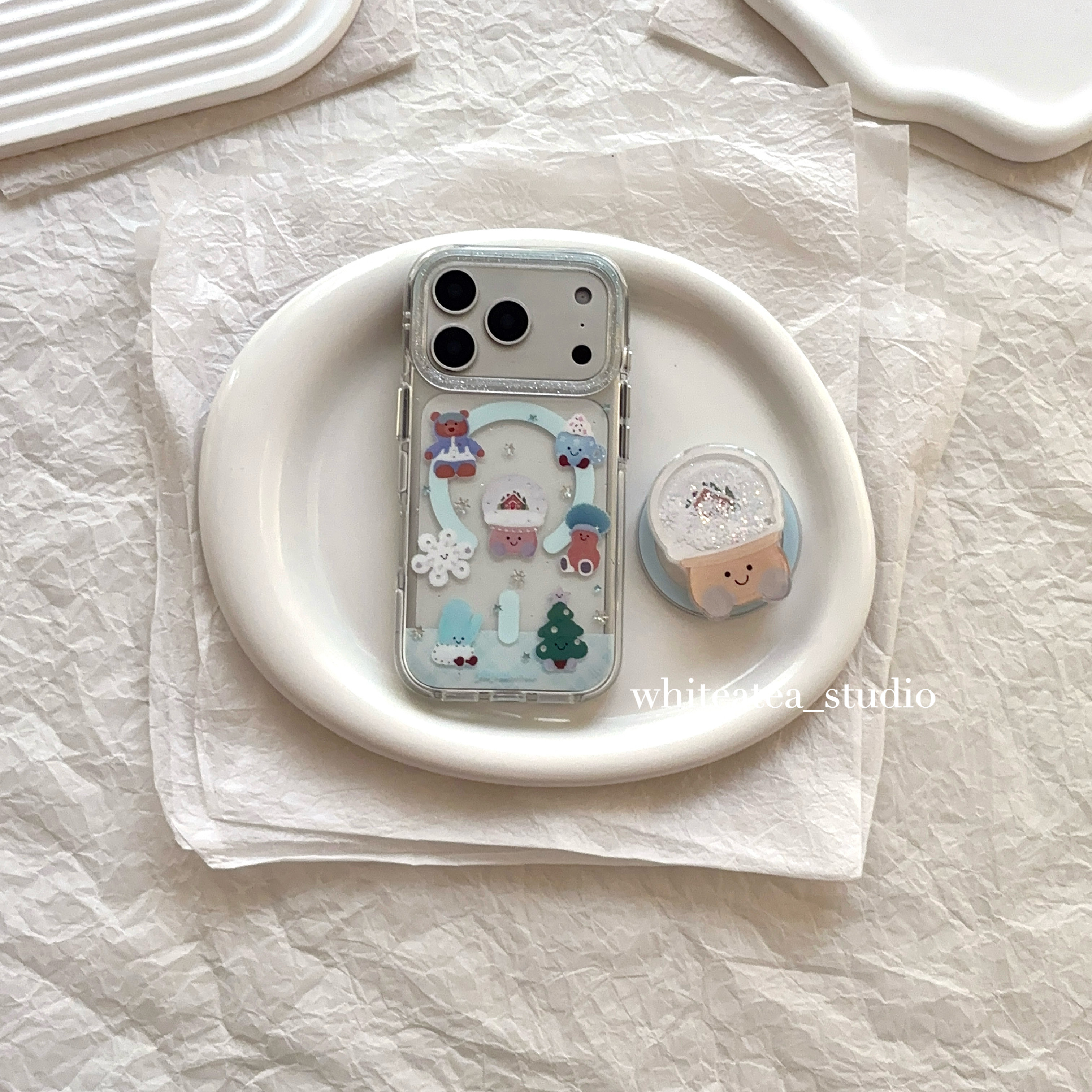 盐白茶ins可爱透明手机壳