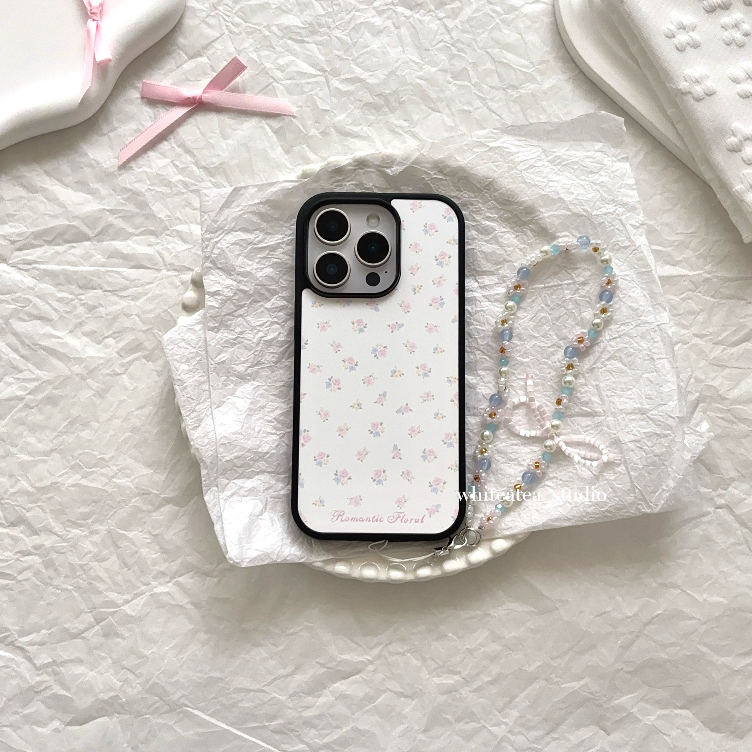 盐白茶ins简约温柔白底手机壳