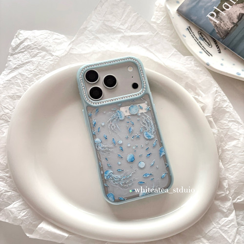 盐白茶清新透明鱼群iPhone壳