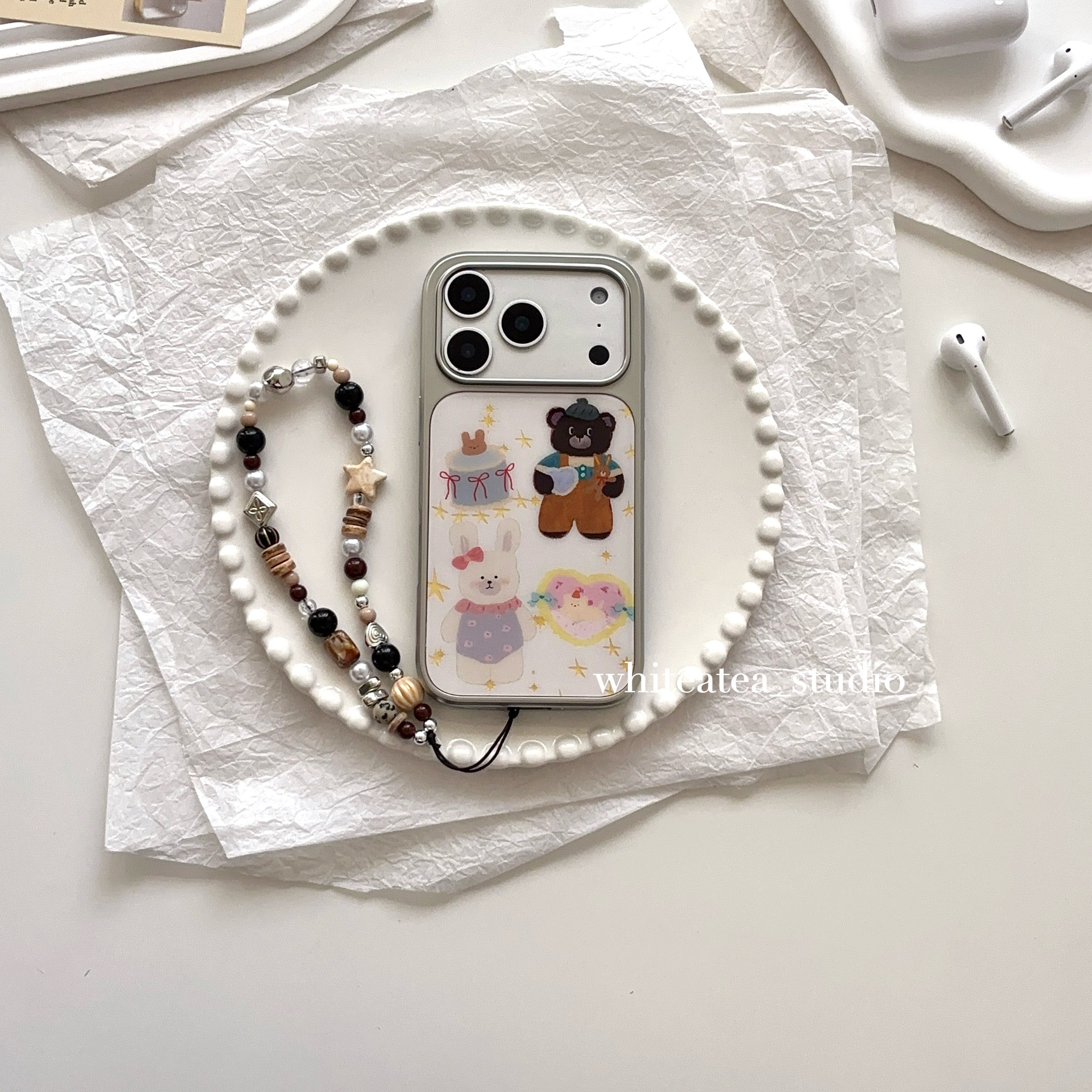 盐白茶ins可爱清新电镀银边白色蛋糕小熊兔子适用苹果17ProMax手机壳iPhone16小众15新款14高级感13保护套秋,3C数码配件,手机保护套/壳,淘宝优惠券,粉丝福利购,淘宝优惠卷