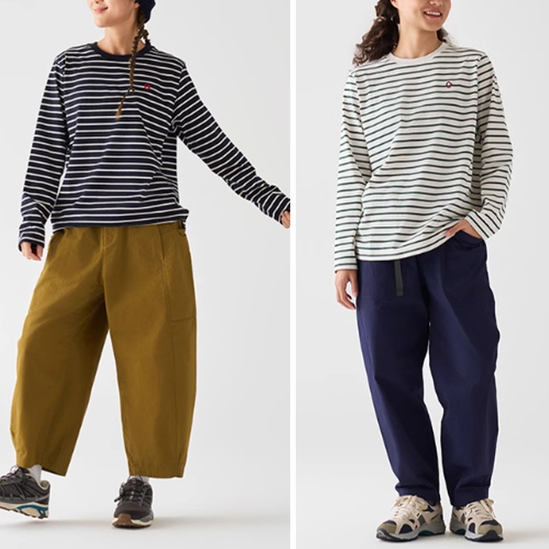 素然新品吸湿速干条纹长袖T恤