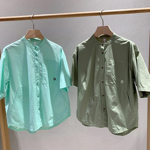 渃素然 零 23年夏女士新品夏运动宽松薄垂感短袖衬衫A0231BL03
