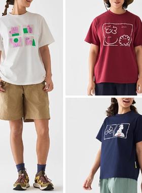 渃素然2025女士新品春户外速干misaki图案短袖T恤COOLMAXA0251T38