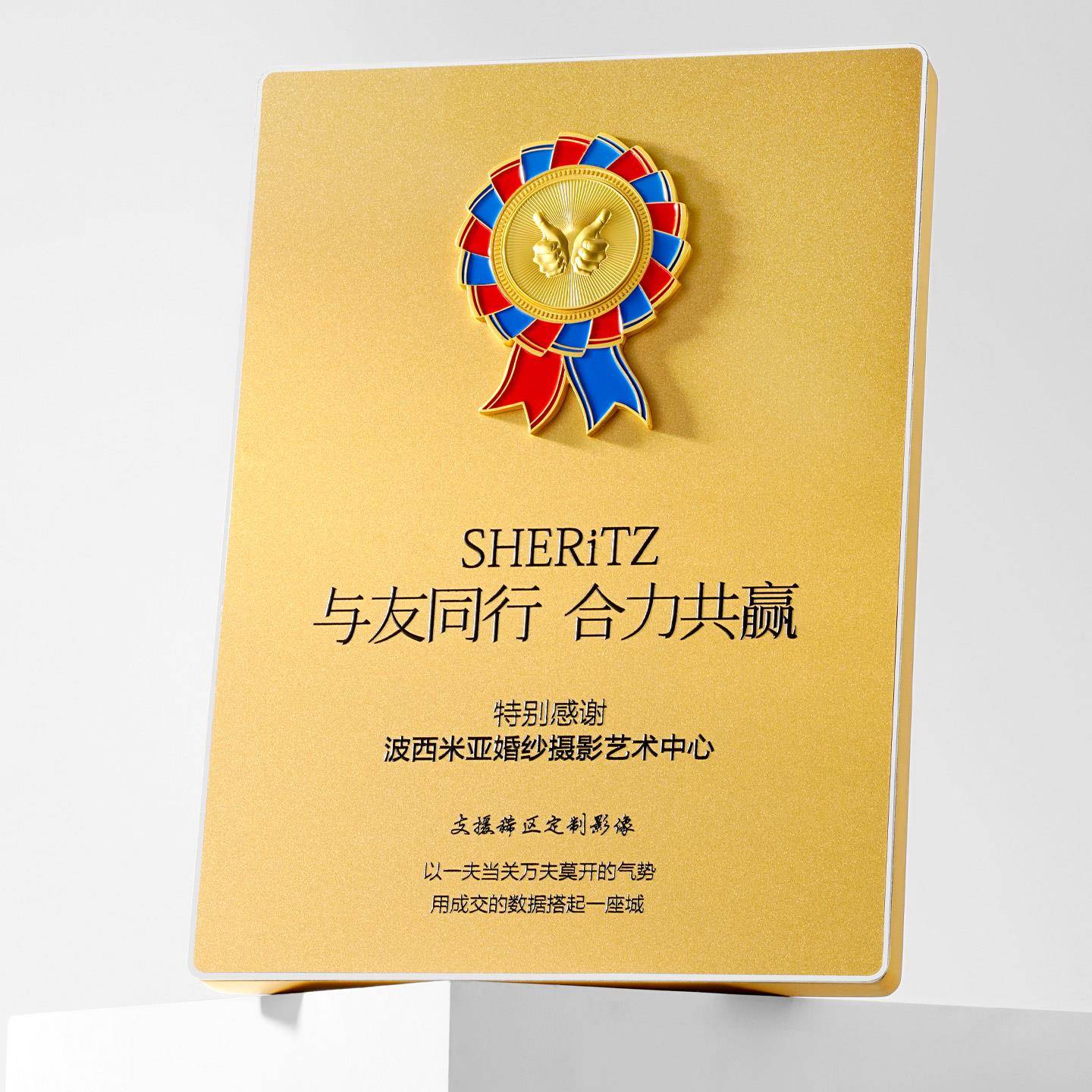 高档金属奖牌定制定做加盟授权牌荣誉牌聘书广告牌经销商牌匾