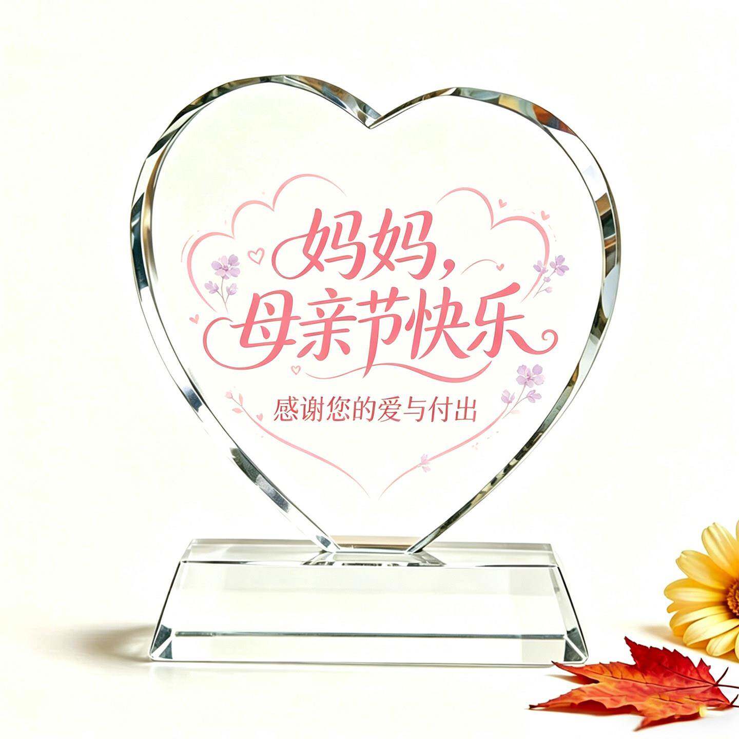 母亲节爱心水晶照片奖杯摆件礼物适合送妈妈婆婆感恩母亲纪念品