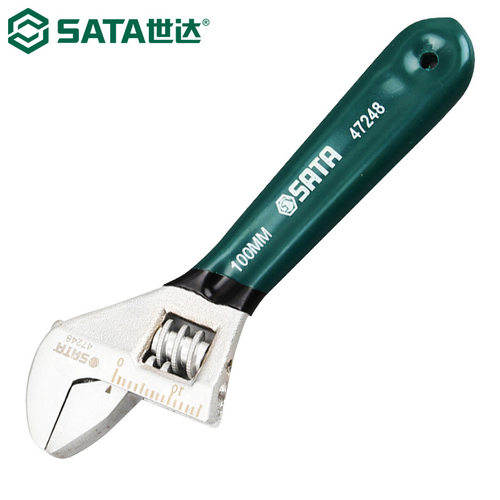 世达47248活动扳手沾塑柄欧式活络扳手活开口扳手4英寸100mm