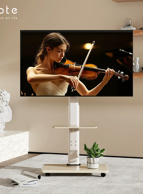 CABTE可移动电视机支架落地带轮艺术架子简约55/65专用客厅推车