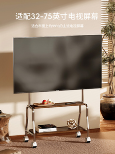 CABTE不锈钢电视支架可移动落地推车适用32-75英寸