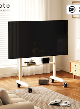CABTE电视移动支架客厅奶油风移动储物电视柜推车50-100英寸通用