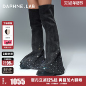 LAB方糖过膝靴小裤 戴燕妮同款 DAPHNE 管25秋厚底增高过膝靴长靴女