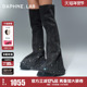 LAB方糖过膝靴小裤 戴燕妮同款 DAPHNE 管25秋厚底增高过膝靴长靴女