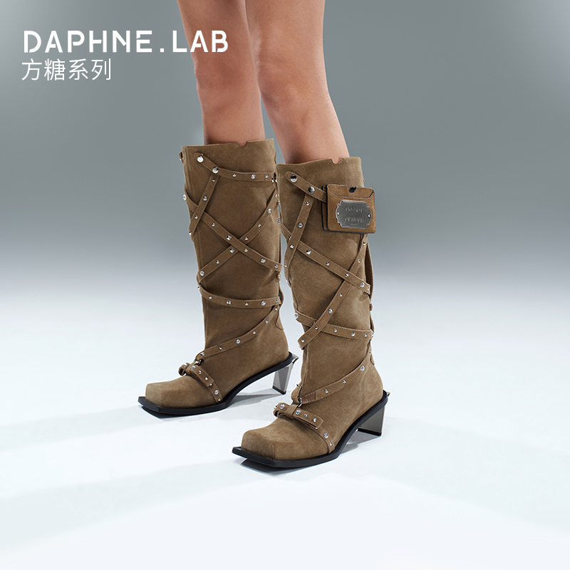 DAPHNELAB绑带高跟靴女