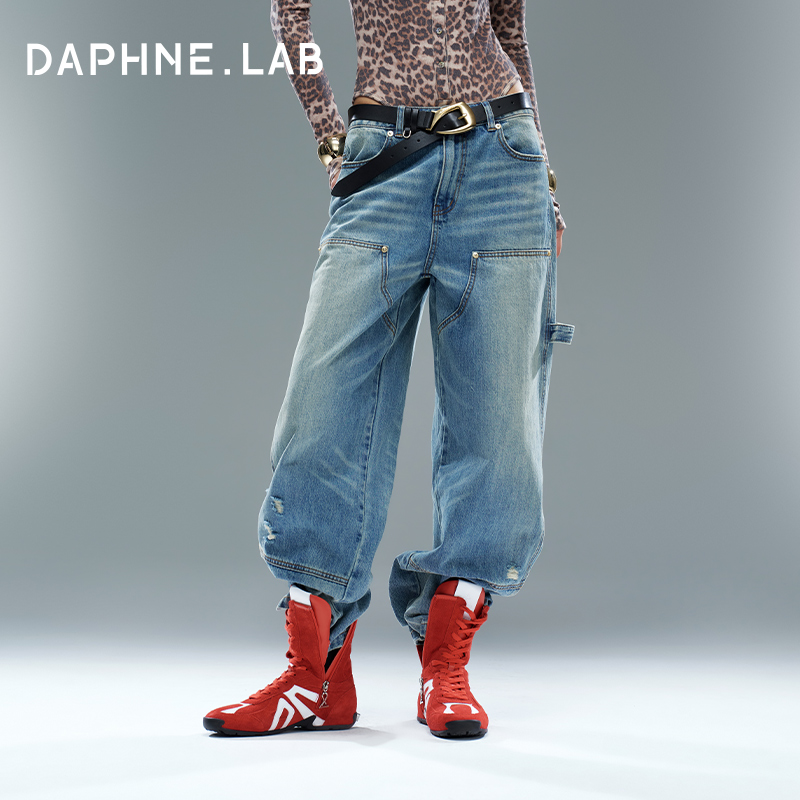 DAPHNELA25FW口袋印花牛仔裤