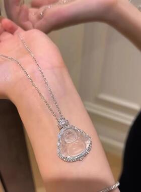 爆款笑面佛佛公项链女新款气质轻奢大肚佛仿玉髓吊坠高级感锁骨链