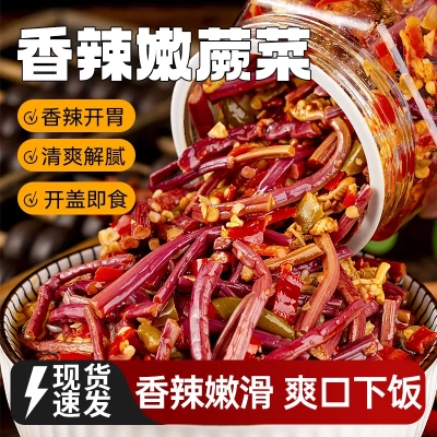 香辣蕨菜新鲜湖南特产即食腌制爽口下饭蕨菜开味剁辣椒农家拌饭菜