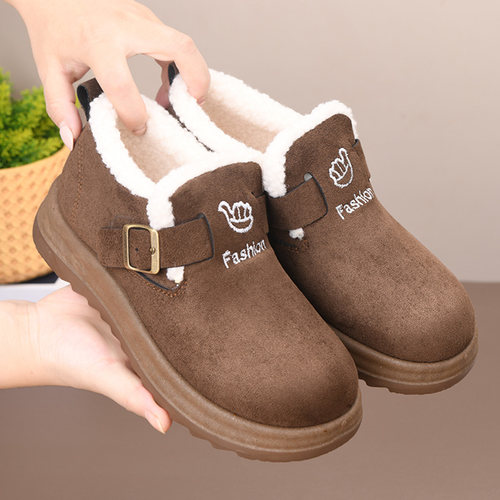 冬季老北京棉鞋女加绒保暖防寒妈妈鞋棉靴加厚防滑女士雪地靴厚底