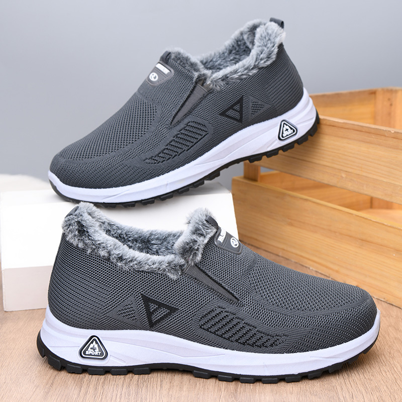 冬季老北京棉鞋男加绒保暖爸爸鞋加厚防滑父亲鞋棉靴软底防寒短靴