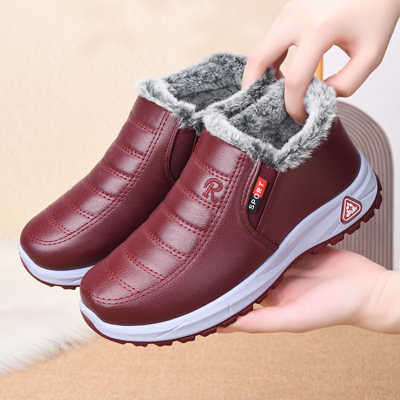 老北京棉鞋女冬季加绒保暖妈妈鞋短靴皮面防水奶奶鞋棉靴加厚防滑,女鞋,棉鞋,淘宝优惠券,粉丝福利购,淘宝优惠卷