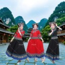 新款 演出表演服刺绣 少数民族服饰布依族女壮族三月三服饰传统套装
