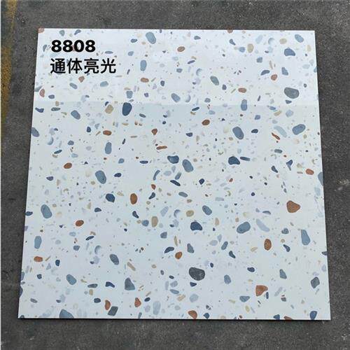 彩色亮光通体水磨石瓷砖800x800商场连锁店背景墙砖客厅 地砖防滑