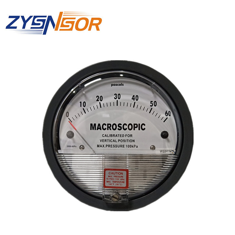 上海梓缘销售 ZYSENSOR差压表 2000-60PA 指针式 双刻度差压表