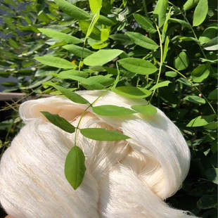 浙江嘉兴金溢羊绒美丽奴羊毛混纺纱 本白绞纱