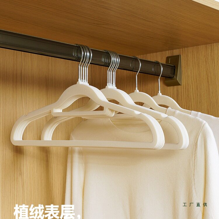 几仓植绒衣架无痕防滑防肩角挂衣撑衣柜收纳整理师衣撑子图片