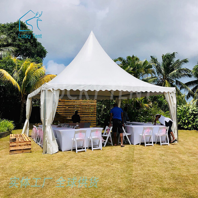 马来西亚聚会婚宴活动锥顶户外篷房6x6m欧式尖顶帐篷 pagoda tent