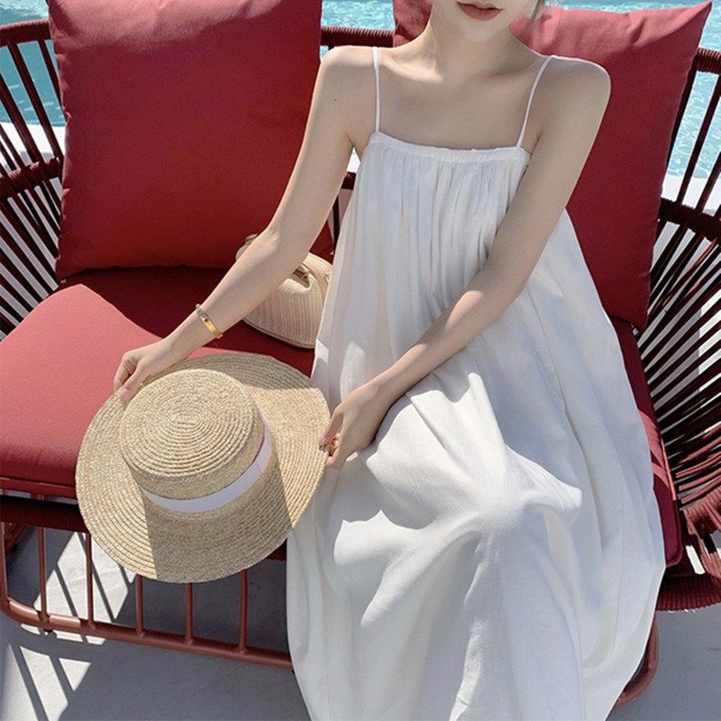 孕妇夏装连衣裙时尚网红洋气吊带海边度假裙孕期遮肚气质高级长裙