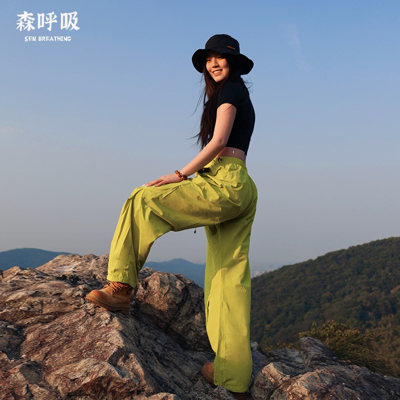 春夏新款户外防泼水速干长裤男潮牌美式复古直筒束脚宽松休闲裤女