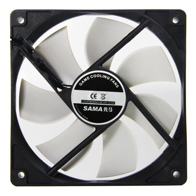 定制【装机猿整机加装】12CM机箱风扇黑框白叶无光高材质高静音无