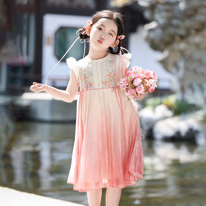 汉服女童夏款2025新款儿童新中式国风仙气公主连衣裙女宝宝礼服裙
