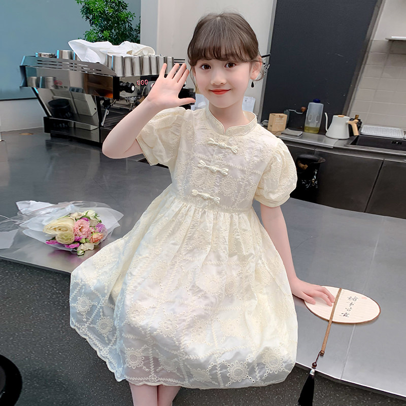 女童连衣裙2024新款夏装儿童洋气网红旗袍公主裙夏季女孩时髦裙子