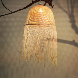 竹编吊灯 竹艺 草帽灯 火锅店餐厅 奶茶店服装店 民宿 楼梯长吊灯