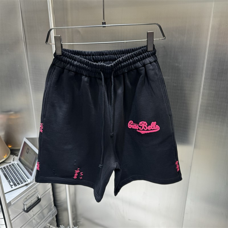 高克重 定制毛线圈面料 撞色设计 刺绣logo 宽松版型 男 休闲短裤