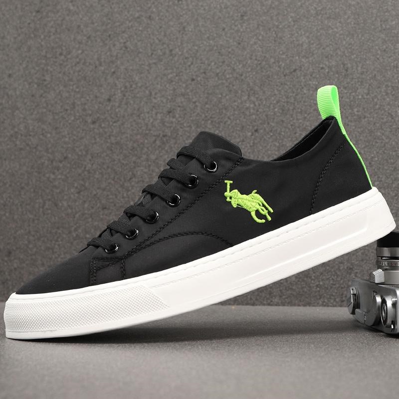 布鞋男春夏季刺绣布鞋2025潮流百搭板鞋一脚蹬懒人鞋冰丝帆布鞋男