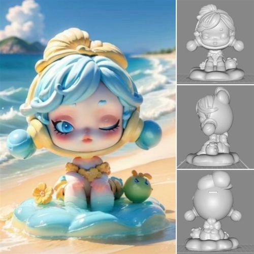 爆款网红海岛度假画画公仔手绘新款涂鸦模具彩绘石膏娃娃乳胶彩绘