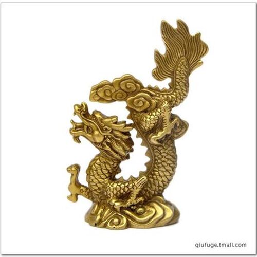 纯铜龙摆件龙神座青龙汉龙十二生肖龙铜吸水龙家Z居饰品摆件