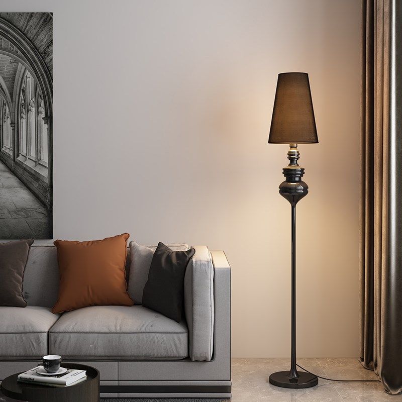 美式复古落地灯客厅卧室沙发旁艺术摆件北欧轻奢床头装饰立式台灯