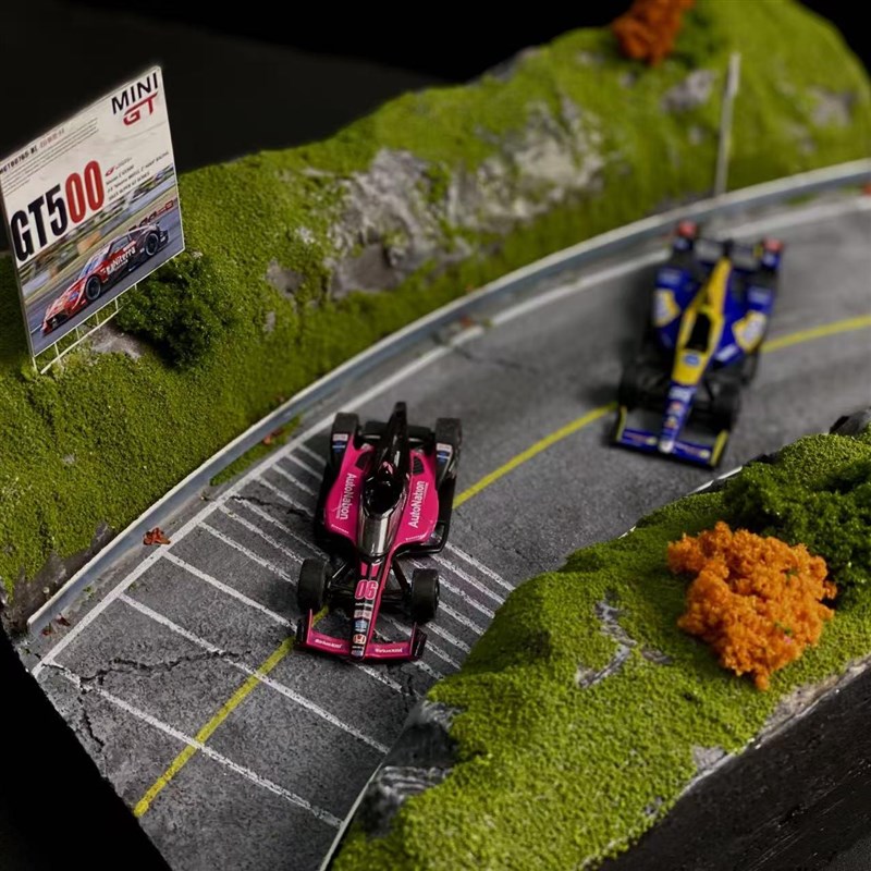 微缩模型公路赛道场景地台1:6z4比例弯道方程车模拍照展示定制沙