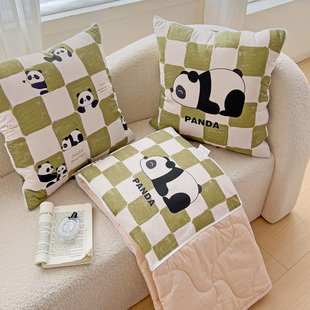 可定制纯棉两用抱l枕被汽车靠垫办公室沙发午睡学校午休枕头小被