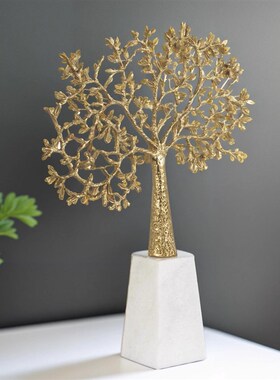 下单有礼_幸福j树大理石摆件高级桌面摆件美式轻奢装饰品乔迁送礼