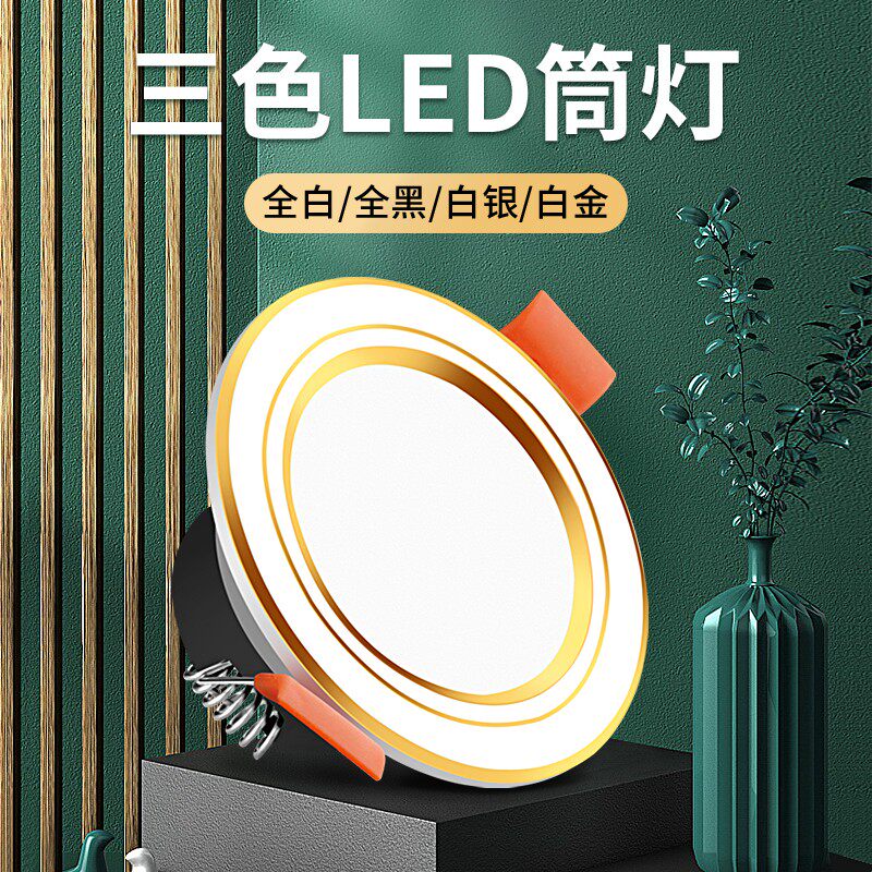led筒灯嵌入式5cm5.5cm6cm6.5公分开孔家用小孔灯牛眼灯天花射灯