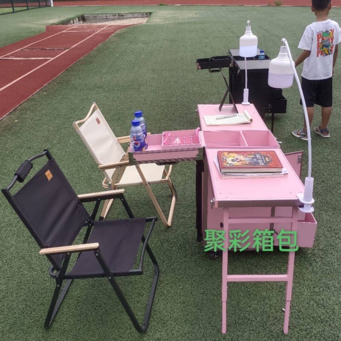 大号美甲工作台可移动拉杆箱支架万向轮摆地摊R可折叠收纳箱蓝牙