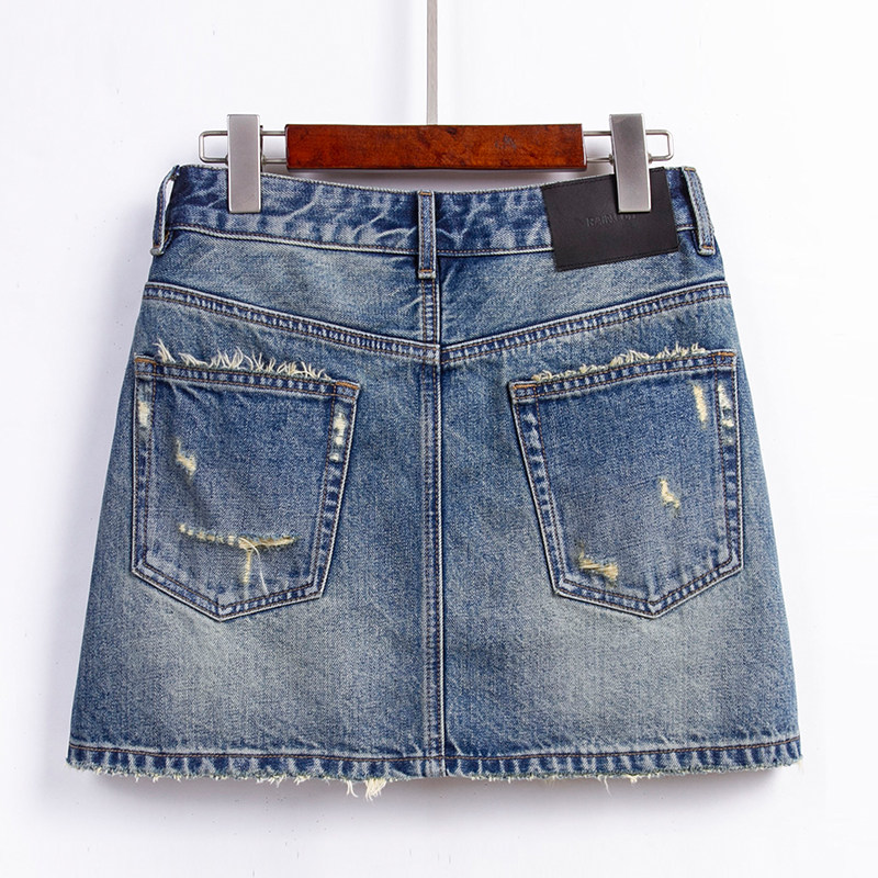 复古牛仔短裙女小个子2025年春夏新款高腰显瘦a字包臀半身裙内衬