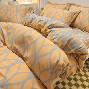 网红加厚全棉磨毛被套单件被罩100纯棉160x2N10秋冬1米5床单四件