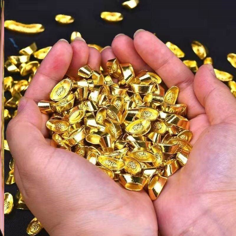 家用聚宝盆里放的东西专用金银小元D宝摆件家居工艺品供佛专用材