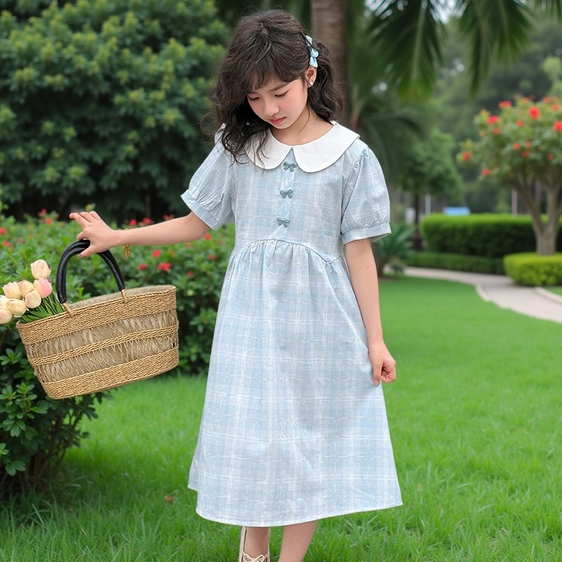 女童连衣裙夏季2025新款儿童装女孩夏装公主裙子洋气女大童学院风